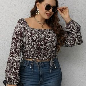 Zebra print crop blouse